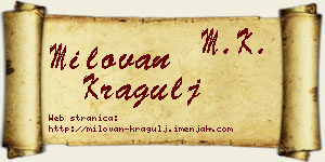 Milovan Kragulj vizit kartica